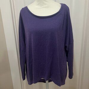 High-Low Wide-neck Lightweight Sweater - L